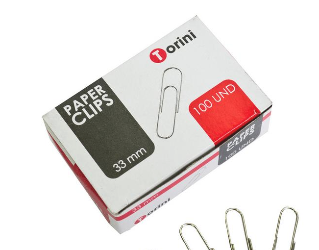 CLIPS METALICO 33MM TORINI 100 UD